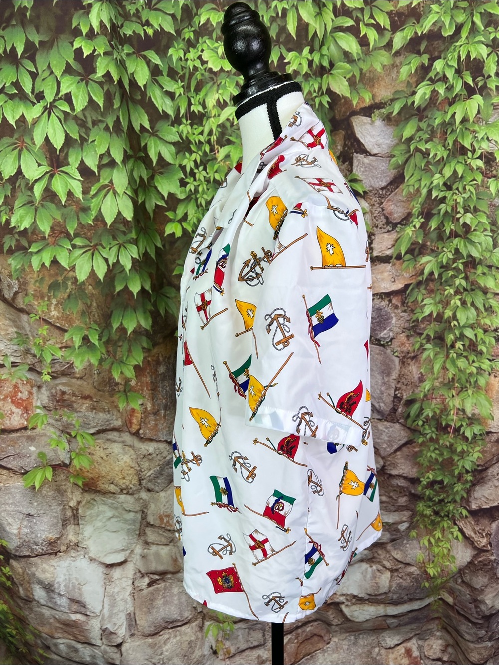 VINTAGE IMPRESSIONS OF CALIFORNIA Nautical/Coastal/Preppy Signal Flag Blouse, 14 - Picture 4 of 10